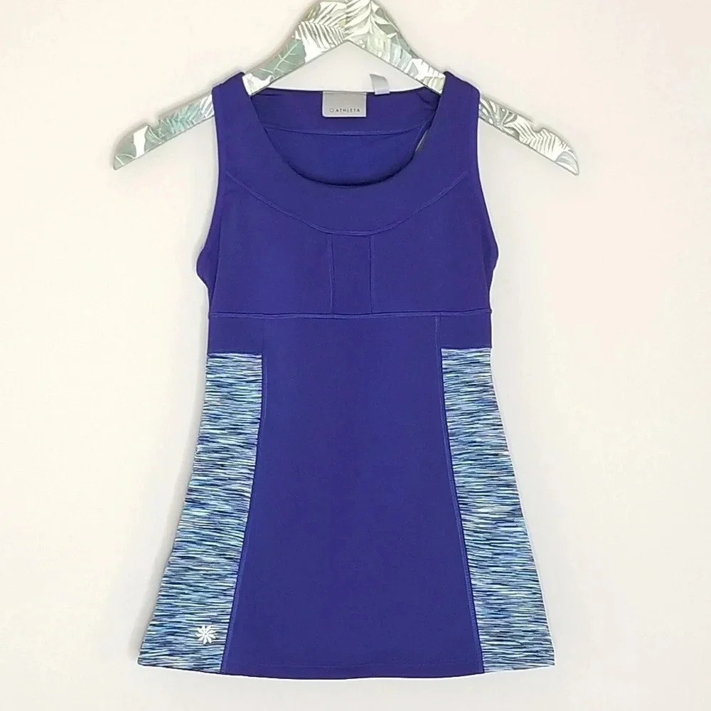 Athleta Hyper Blue Stripe Athletic Tank Top XXS